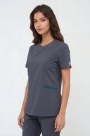 Winnie306 Zip Scrub Top