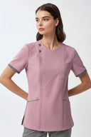 OZ315 Zip Scrub Top