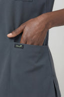 Pocket and seam details on the Deep Slate ST247 Scrub Top