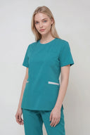 Winnie306 Zip Scrub Top