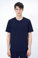 CST102 Round-neck Zip Scrub Top