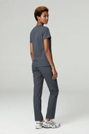 Side and back fit of the Deep Slate ST247 Scrub Top by Good Uniform