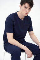 CST102 Round-neck Zip Scrub Top