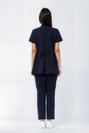 Back fit of the Dark Navy NF30 Maternity Scrub Top by Good Uniform