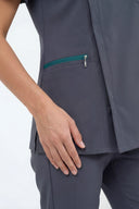 Winnie306 Zip Scrub Top