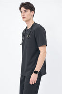 CST102 Round-neck Zip Scrub Top