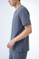 CST102 Round-neck Zip Scrub Top