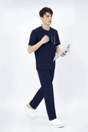 CST102 Round-neck Zip Scrub Top
