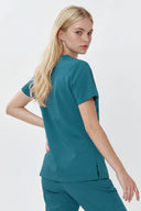 Side and back fit of the Aquamarine ST215 Scrub Top by Good Uniform