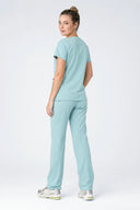 Back fit of the Mint Haze ST247 Scrub Top by Good Uniform