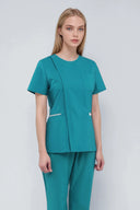 Winnie306 Zip Scrub Top