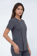 Winnie306 Zip Scrub Top