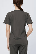 Back fit of the Burnt Brown Avison Scrub Top by Good Uniform