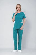 Winnie306 Zip Scrub Top