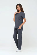 Winnie306 Zip Scrub Top