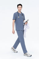 CST102 Round-neck Zip Scrub Top